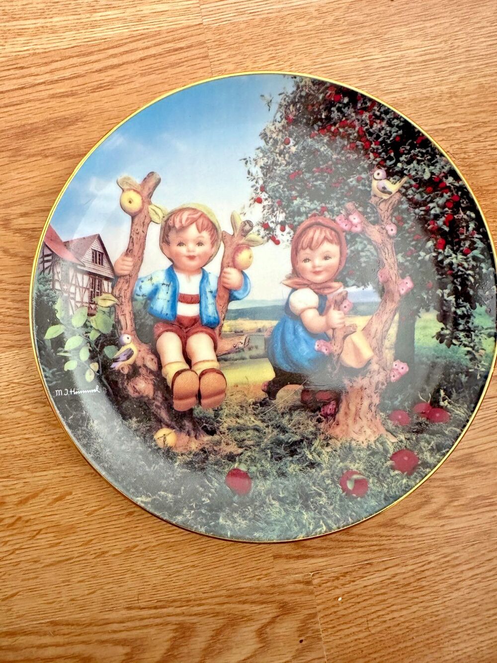 M.J. Hummel “Little Companions” Plate – The Danbury Mint "Apple Tree Boy & Girl"